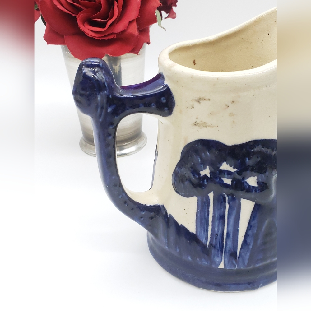 Vintage Old Sleepy Eye Cobalt Blue Pottery Pitcher - Picture 4 of 13